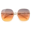 Gucci Square Horsebit Gradient Sunglasses Gold Brown 61 18‐140 Eyewear