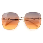 Gucci Square Horsebit Gradient Sunglasses Gold Brown 61 18‐140 Eyewear