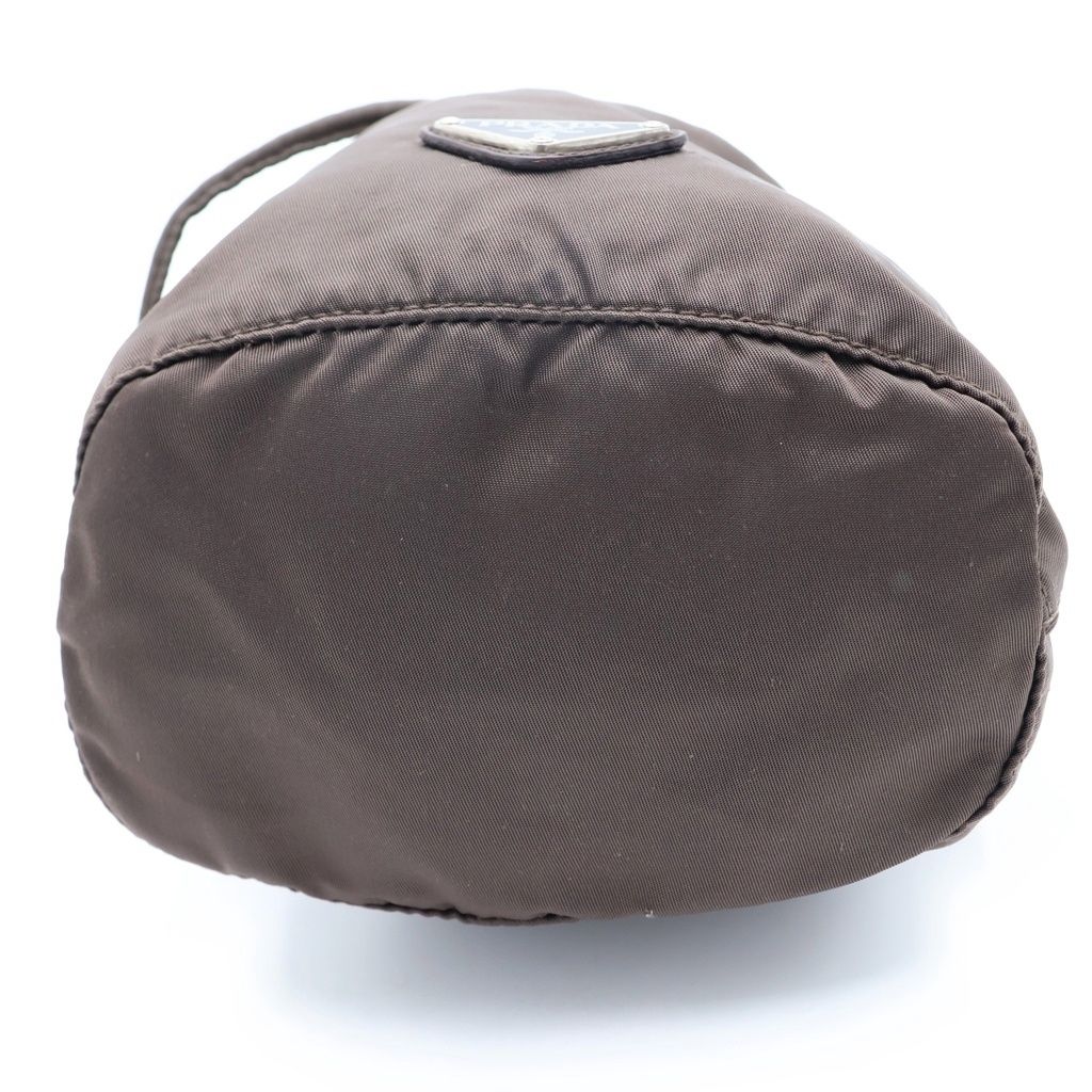 Prada Tessuto Drawstring Pouch Dark Brown — view 4