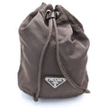Prada Tessuto Drawstring Pouch Dark Brown