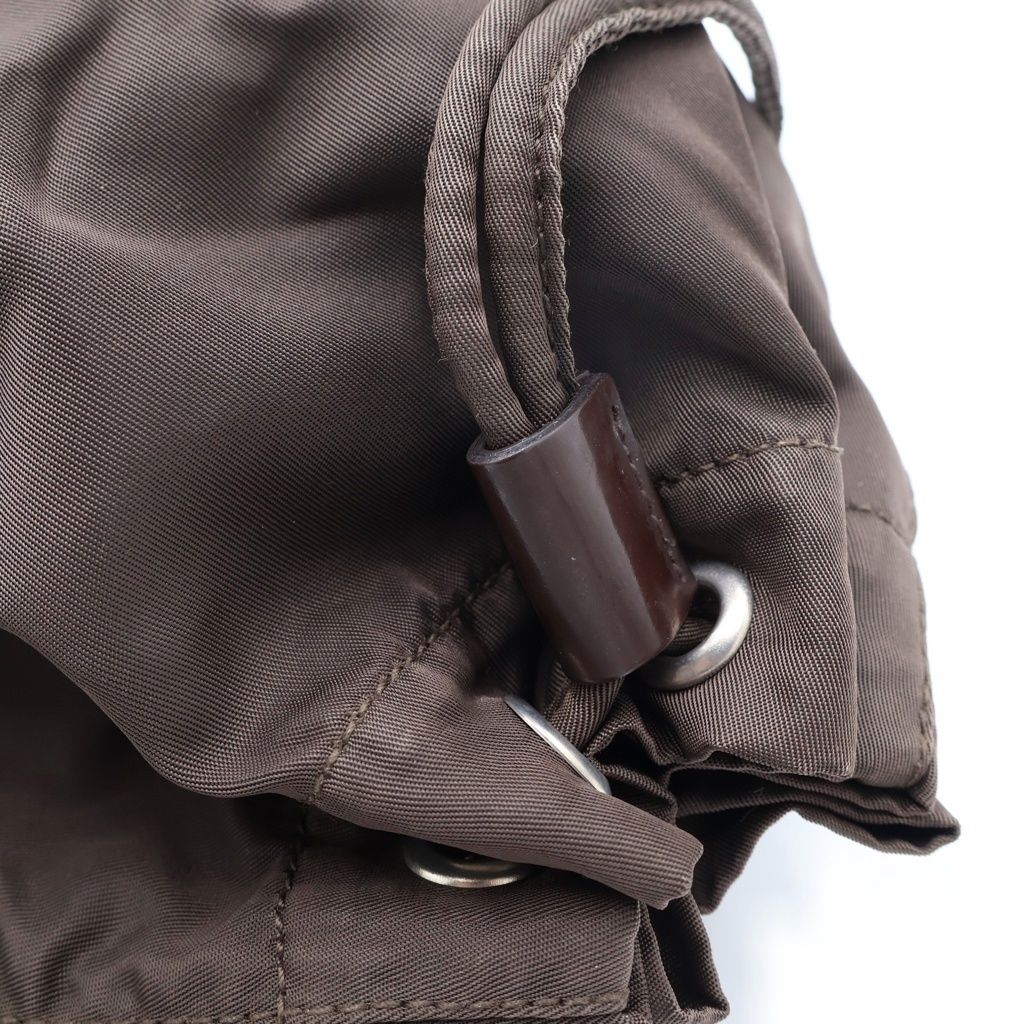 Prada Tessuto Drawstring Pouch Dark Brown — view 7