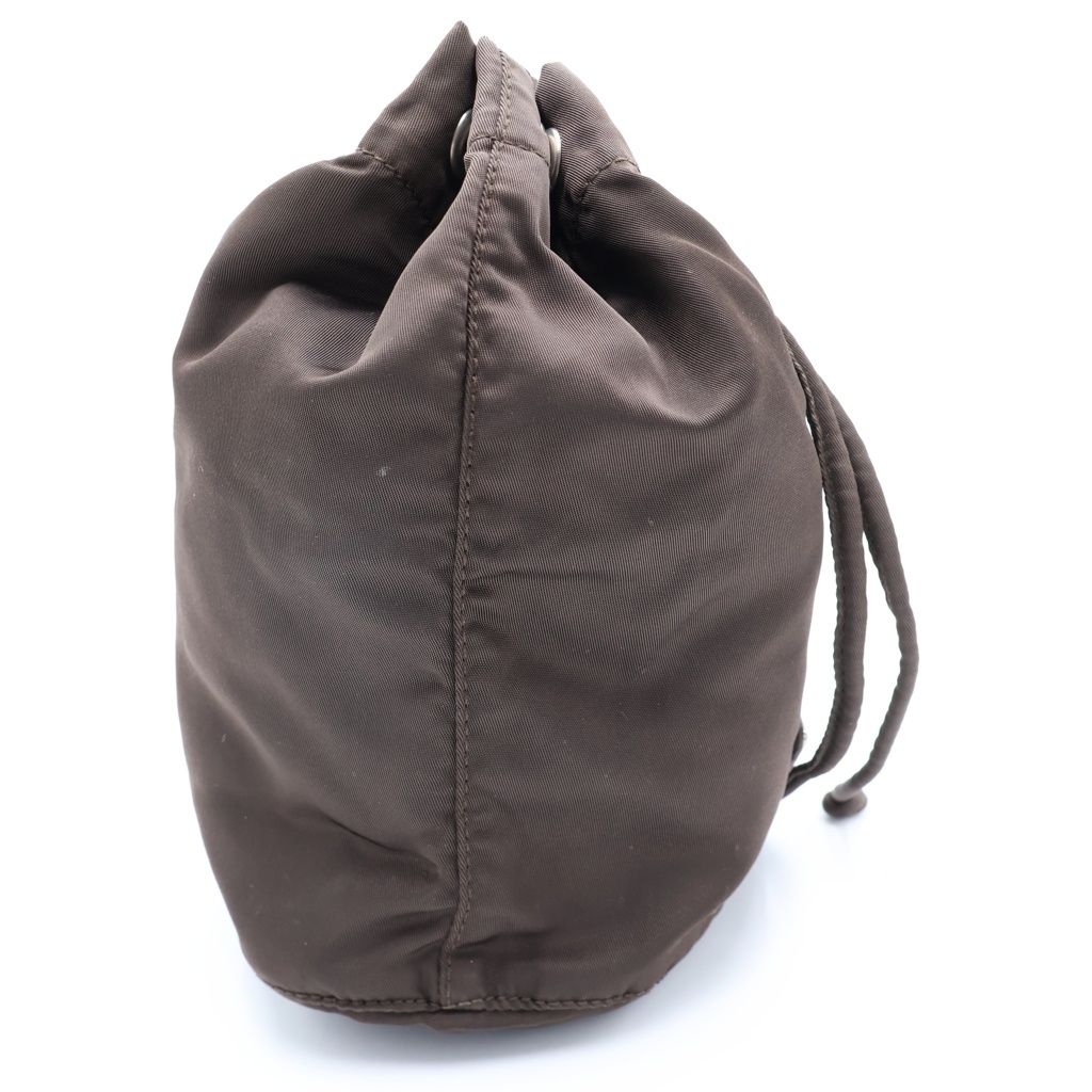 Prada Tessuto Drawstring Pouch Dark Brown — view 3