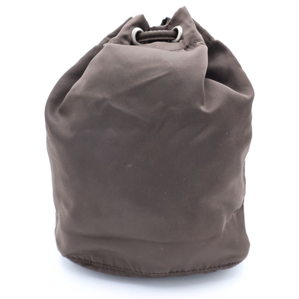 Prada Tessuto Drawstring Pouch Dark Brown — view 2
