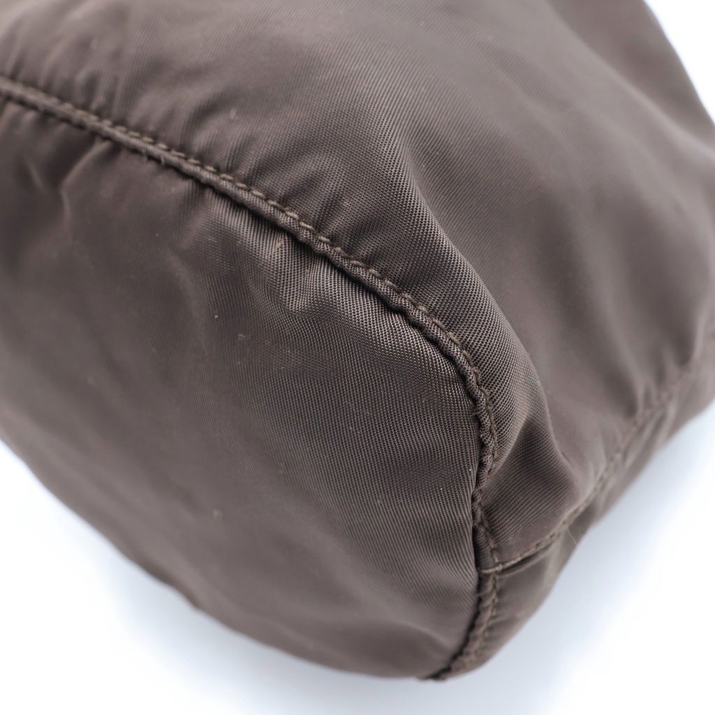Prada Tessuto Drawstring Pouch Dark Brown — view 5