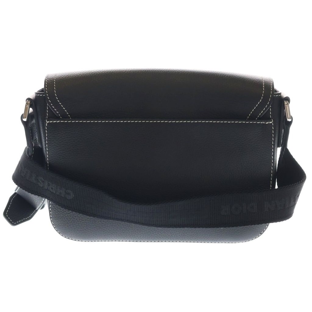 Dior Saddle Messenger Leather Shoulder Bag Silver Black — view 2