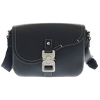 Dior Saddle Messenger Leather Shoulder Bag Silver Black