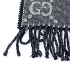 Gucci GG Jacquard Scarf Wool Gray — view 2