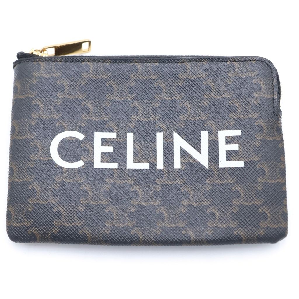 Celine Coin Case Brown with Triomphe Logo