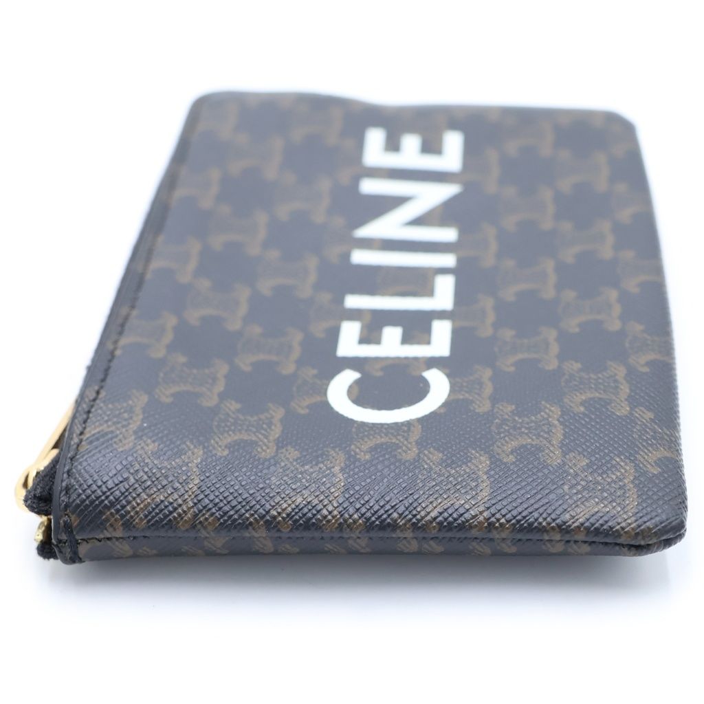 Celine Coin Case Brown with Triomphe Logo — view 3
