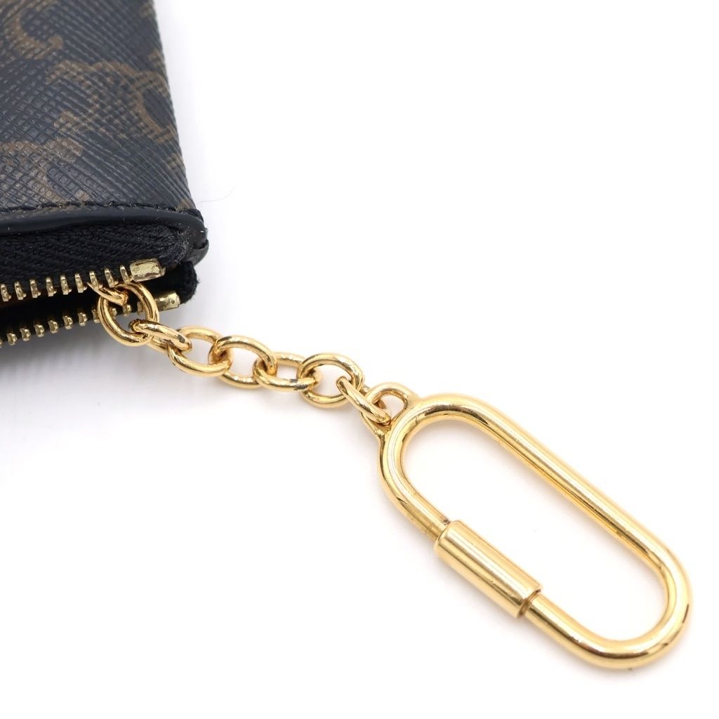 Celine Coin Case Brown with Triomphe Logo — view 5