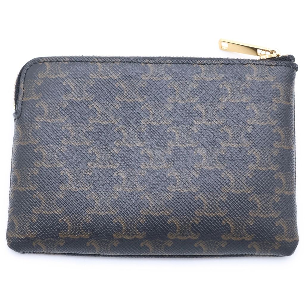 Celine Coin Case Brown with Triomphe Logo — view 2