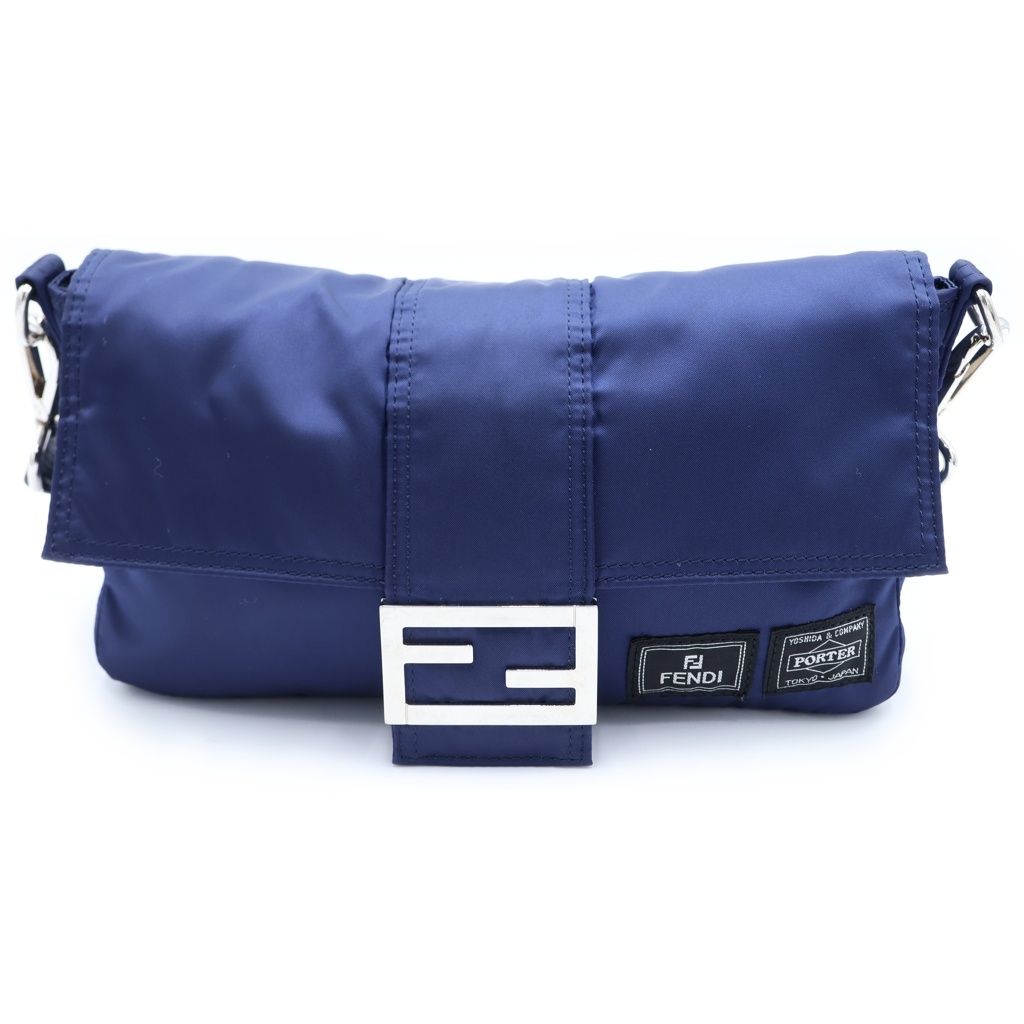Fendi Porter Anniversary 3way Nylon Shoulder Bag Bucket Navy