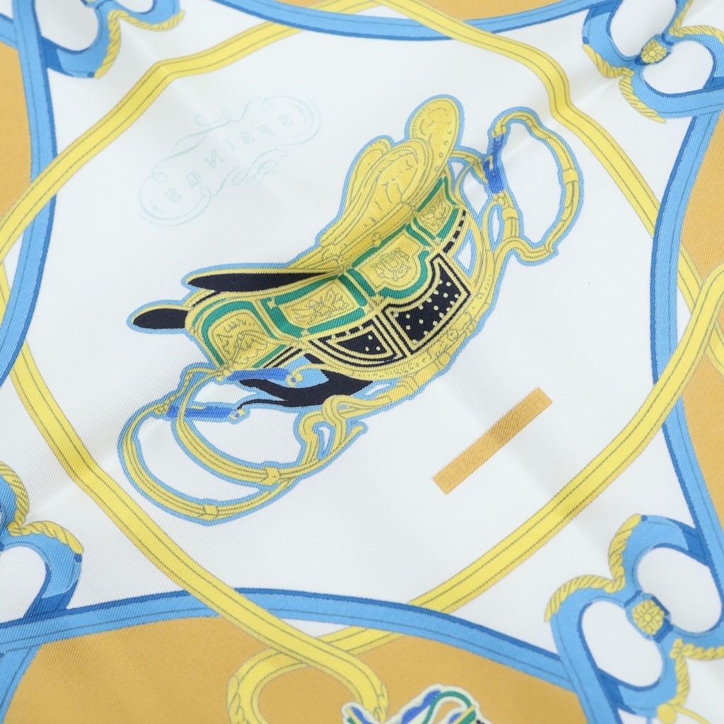 Hermes Carre 45 Spring Silk Scarf White Yellow — view 4