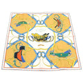 Hermes Carre 45 Spring Silk Scarf White Yellow