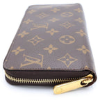 Louis Vuitton Monogram Zippy Wallet Brown Leather Gold — view 3