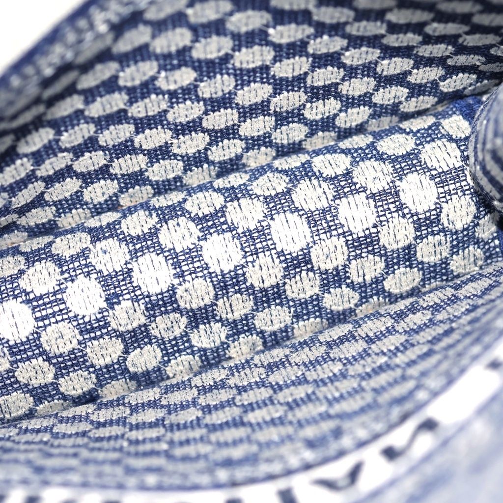 Dior Vertical Book Tote Canvas Logo Dot Navy White — view 9