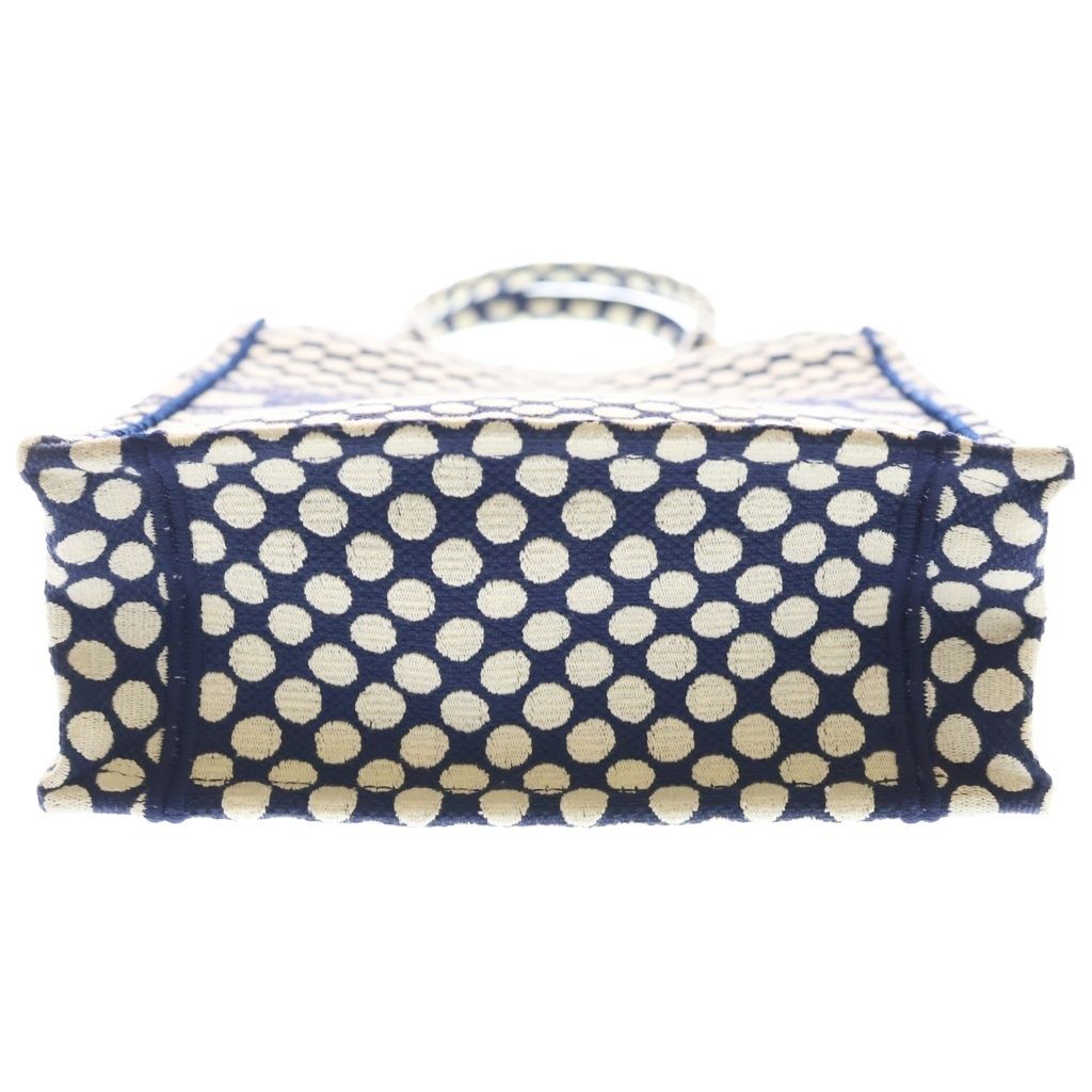 Dior Vertical Book Tote Canvas Logo Dot Navy White — view 4