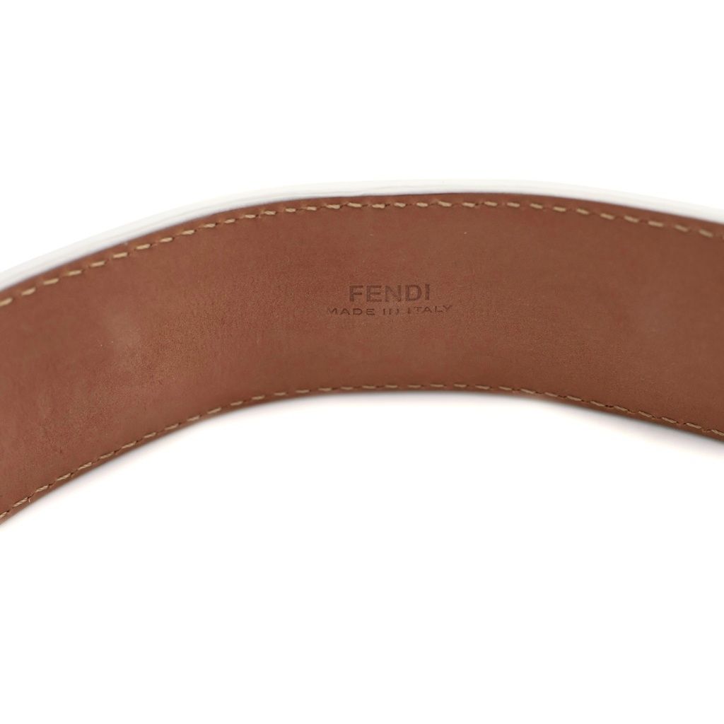 Fendi Studd Belt Studded Leather White — view 5