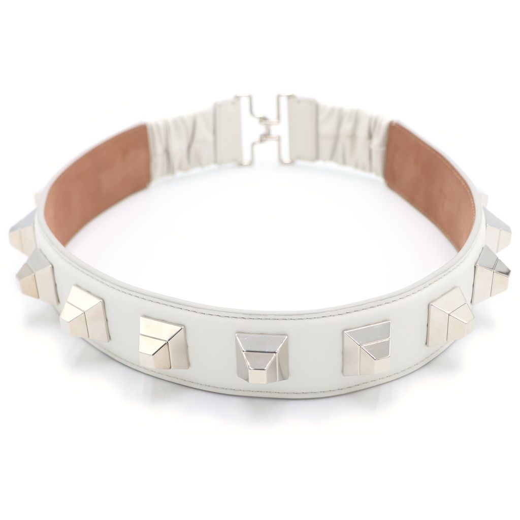 Fendi Studd Belt Studded Leather White — view 2