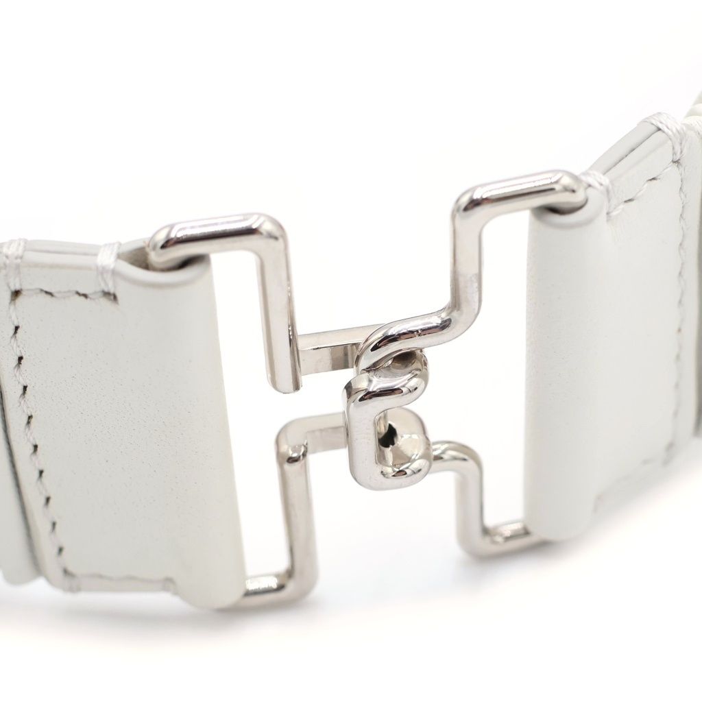 Fendi Studd Belt Studded Leather White — view 4