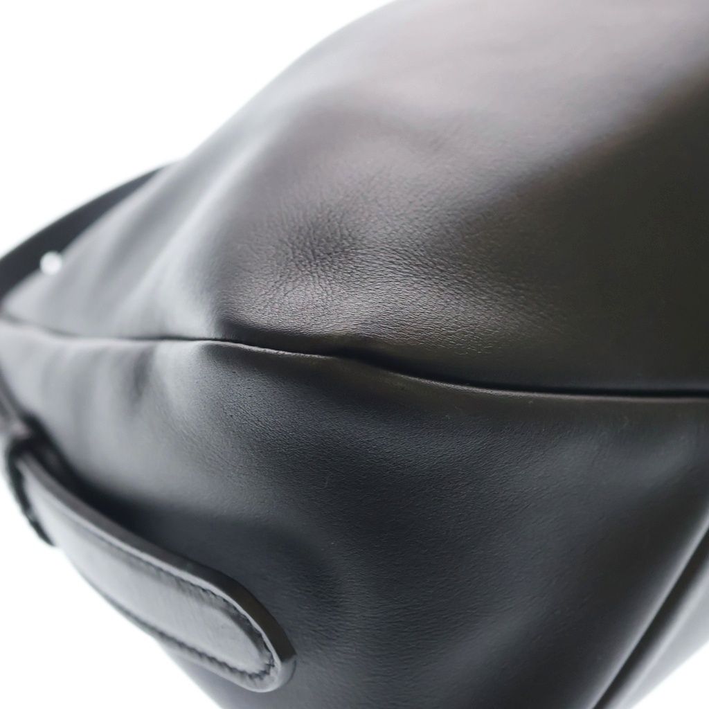 Prada Triangle Logo Shoulder Bag Black Leather Gold — view 5