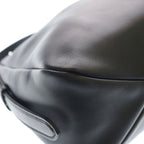 Prada Triangle Logo Shoulder Bag Black Leather Gold — view 5