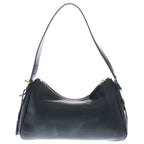 Prada Triangle Logo Shoulder Bag Black Leather Gold — view 2