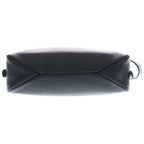 Prada Triangle Logo Shoulder Bag Black Leather Gold — view 4