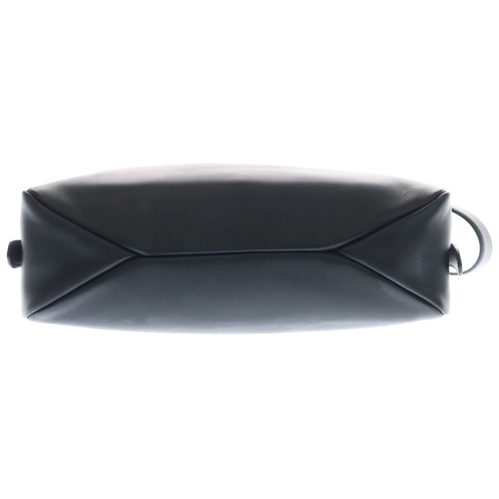Prada Triangle Logo Shoulder Bag Black Leather Gold — view 4