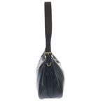 Prada Triangle Logo Shoulder Bag Black Leather Gold — view 3