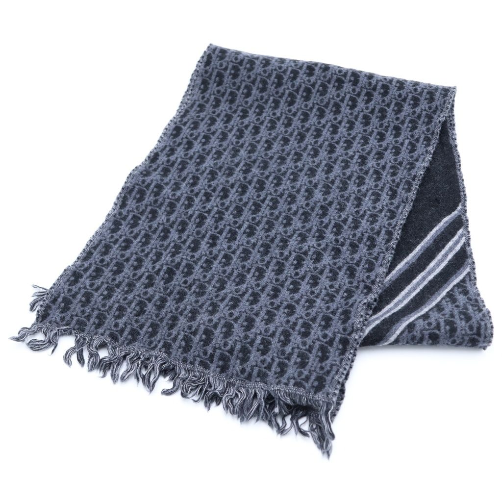 Dior Oblique Trotter Scarf Shawl Gray