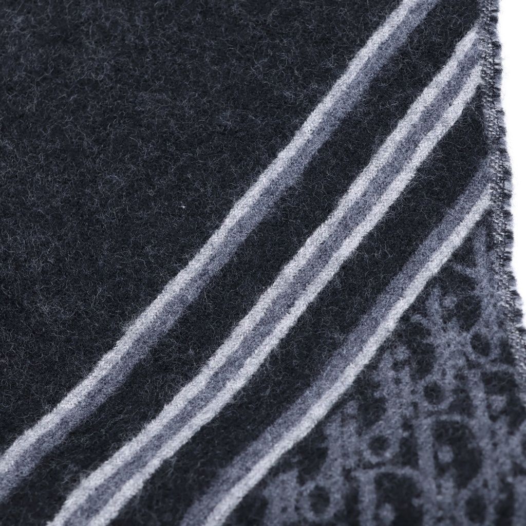 Dior Oblique Trotter Scarf Shawl Gray — view 4