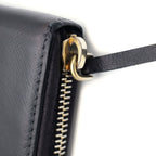 Prada Round Zip Leather Coin Case Black — view 5