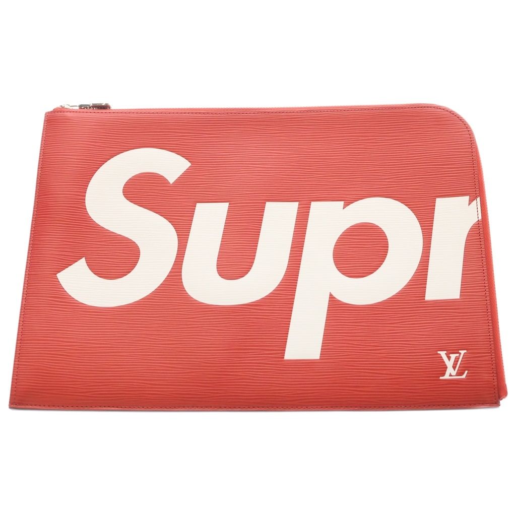 Louis Vuitton Supreme LV Pochette Jour GM Epi Leather Clutch