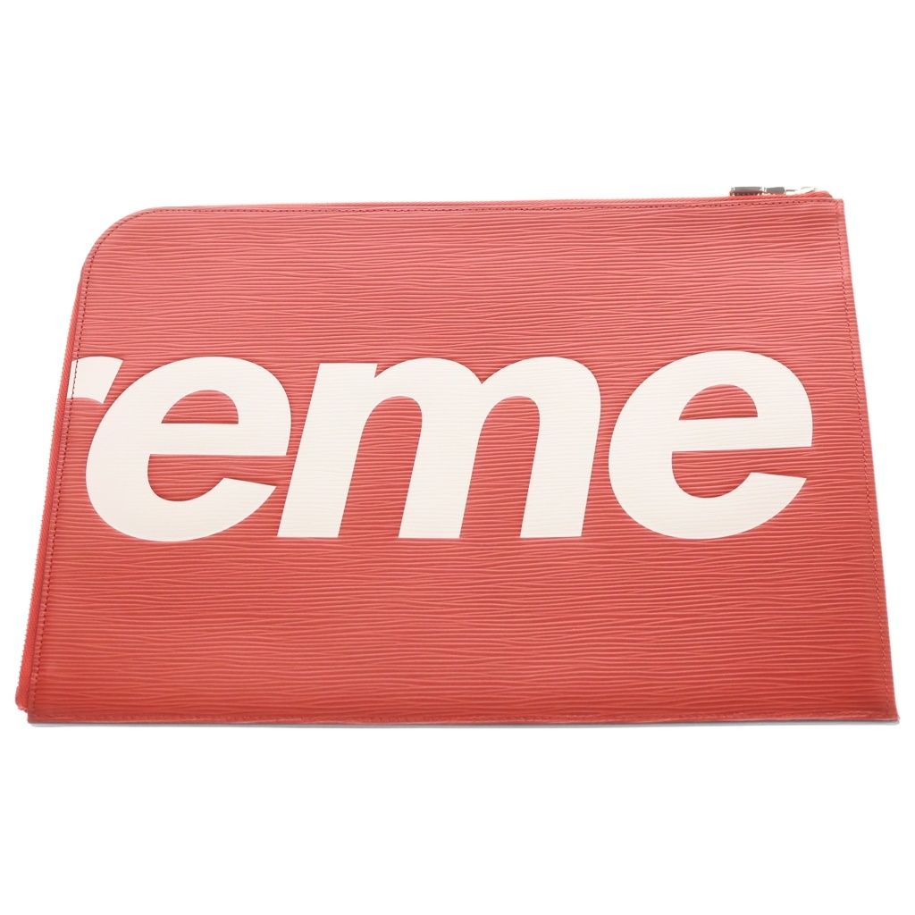 Louis Vuitton Supreme LV Pochette Jour GM Epi Leather Clutch — view 2