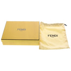 Fendi Leather Gold Pom Charm Key Holder Blue — view 6