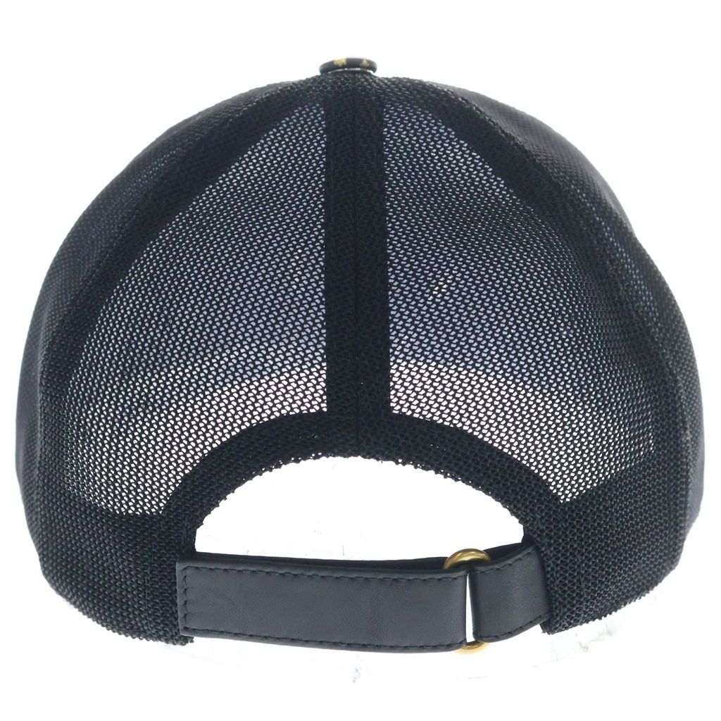 Gucci Sega Guccy Mesh Baseball Cap Logo Print Cap Hat Black Gold — view 2