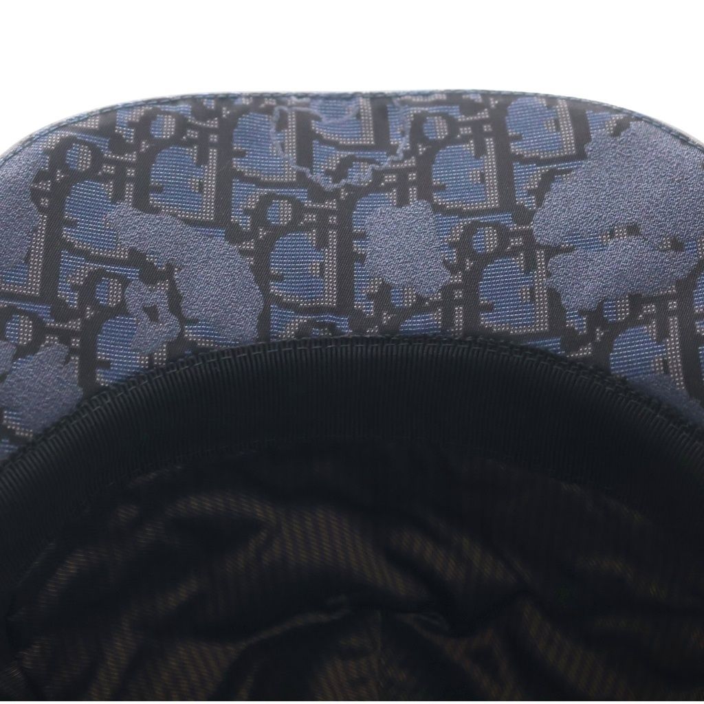 Dior Oblique All Over Pattern Jacquard Baseball Cap Hat Navy — view 6