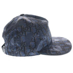 Dior Oblique All Over Pattern Jacquard Baseball Cap Hat Navy — view 3