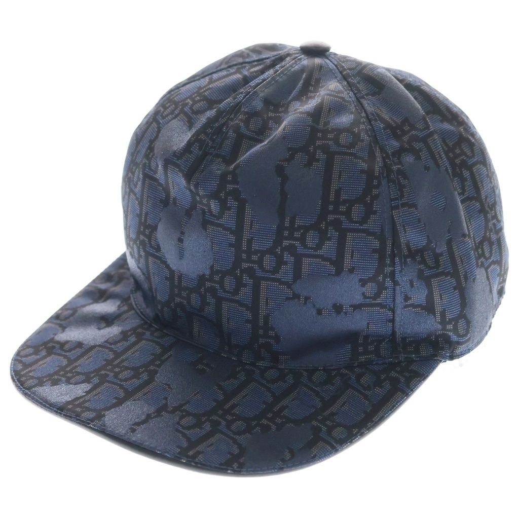Dior Oblique All Over Pattern Jacquard Baseball Cap Hat Navy