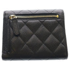 Chanel Quilted Caviar Leather Gold Classic Small Flap Wallet Trifold Black — view 2