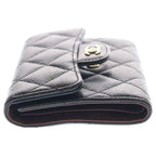 Chanel Quilted Caviar Leather Gold Classic Small Flap Wallet Trifold Black — view 3