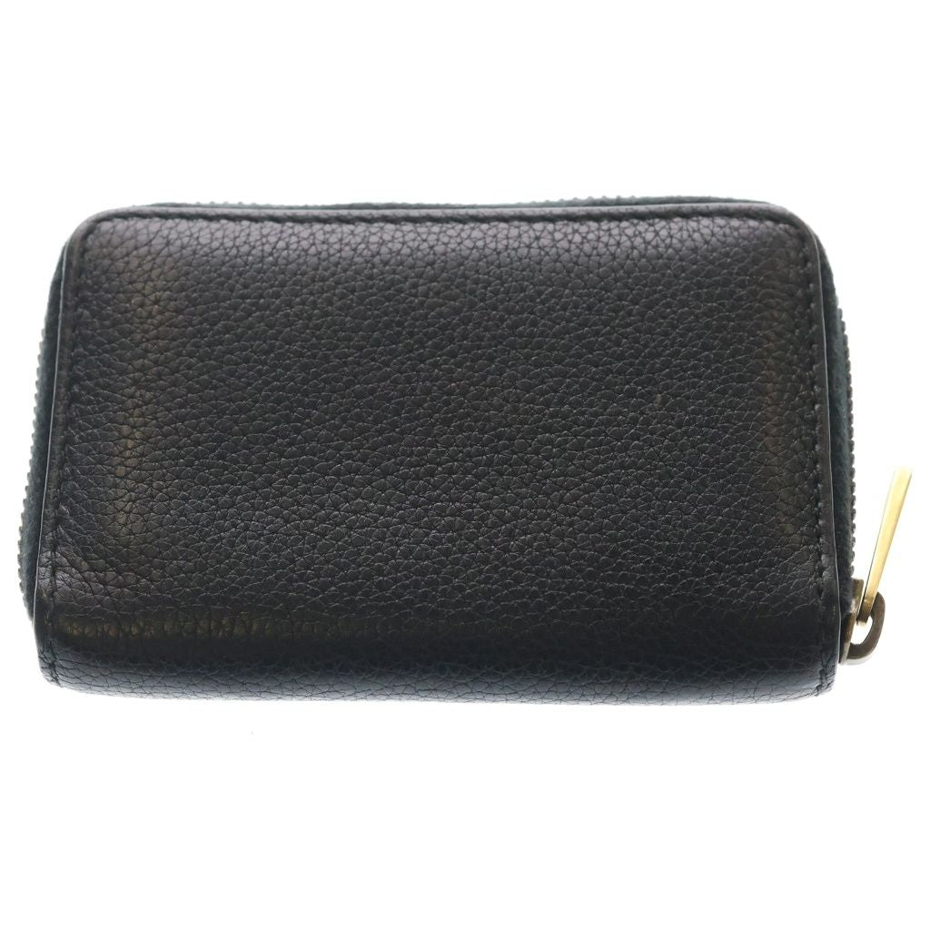 Gucci Logo Print Zip Around Leather Coin Case Card Business Holder Compact — view 2