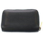 Gucci Logo Print Zip Around Leather Coin Case Card Business Holder Compact — view 2