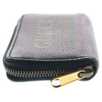 Gucci Logo Print Zip Around Leather Coin Case Card Business Holder Compact — view 3