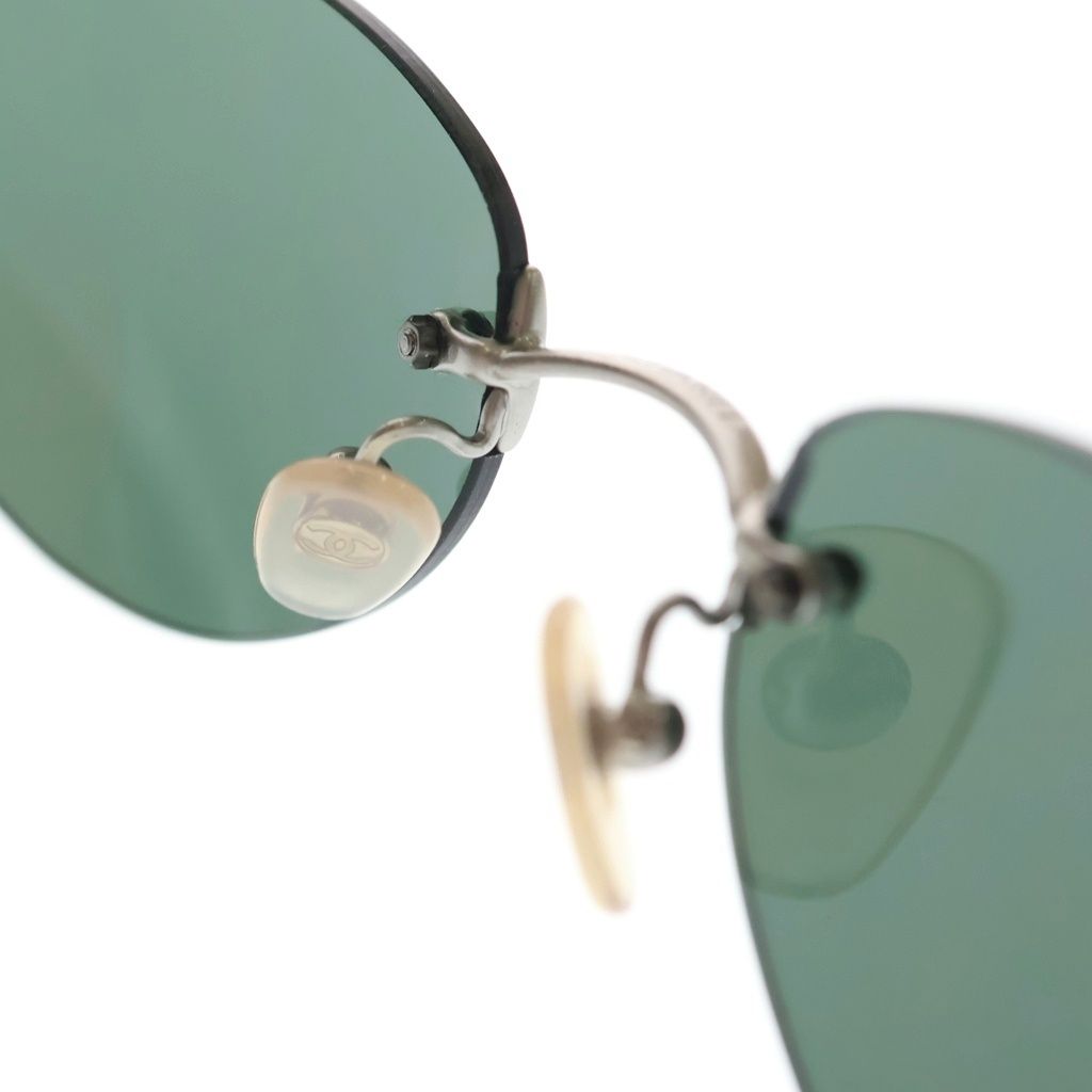 Chanel CC Logo Sunglasses Rimless Green Lens Eyewear — view 5