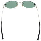 Chanel CC Logo Sunglasses Rimless Green Lens Eyewear — view 2