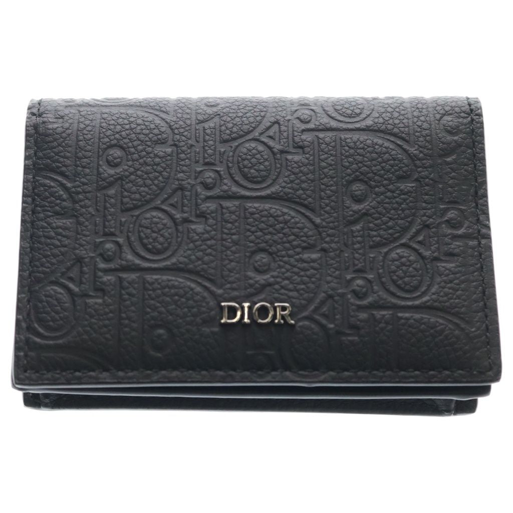Dior Gravity Leather Business Card Holder Black