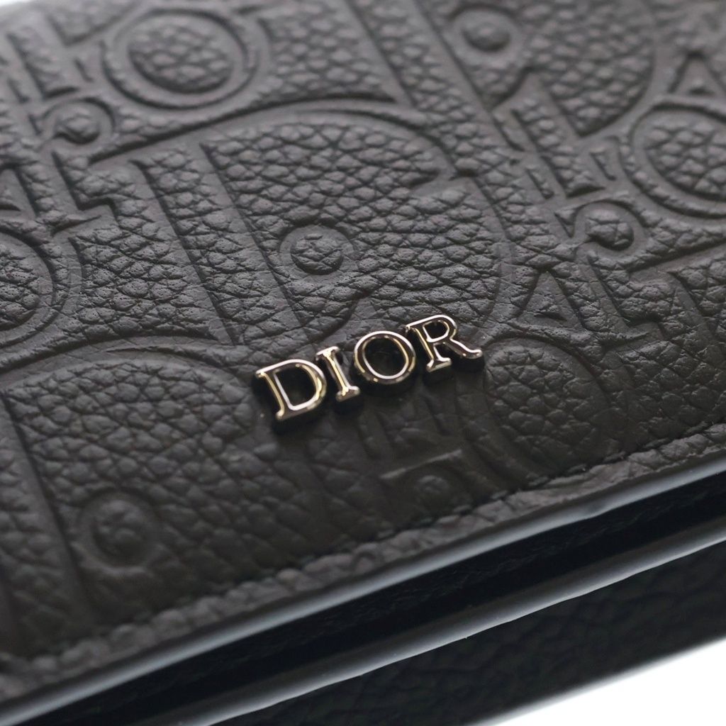 Dior Gravity Leather Business Card Holder Black — view 5