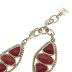 Chanel Faux Pearl Red Resin Necklace a CC Logo — view 4